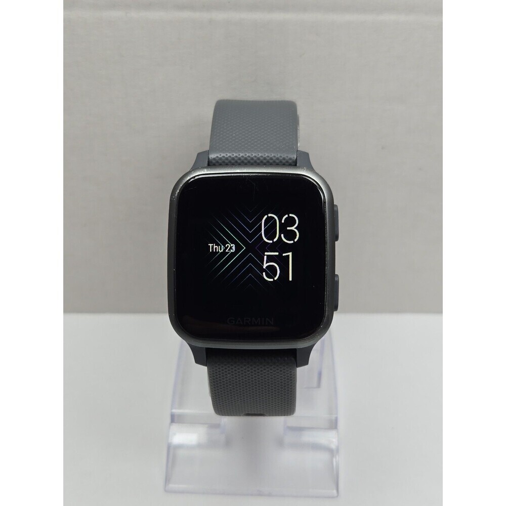 Garmin Venu SQ GPS Smartwatch 37mm Shadow Gray Silicone Band Pulse Ox 5 ATM Swim